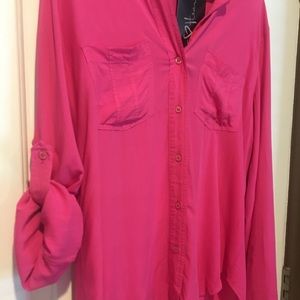 Velvet heart  pink  long sleeve shirt BNWT size M